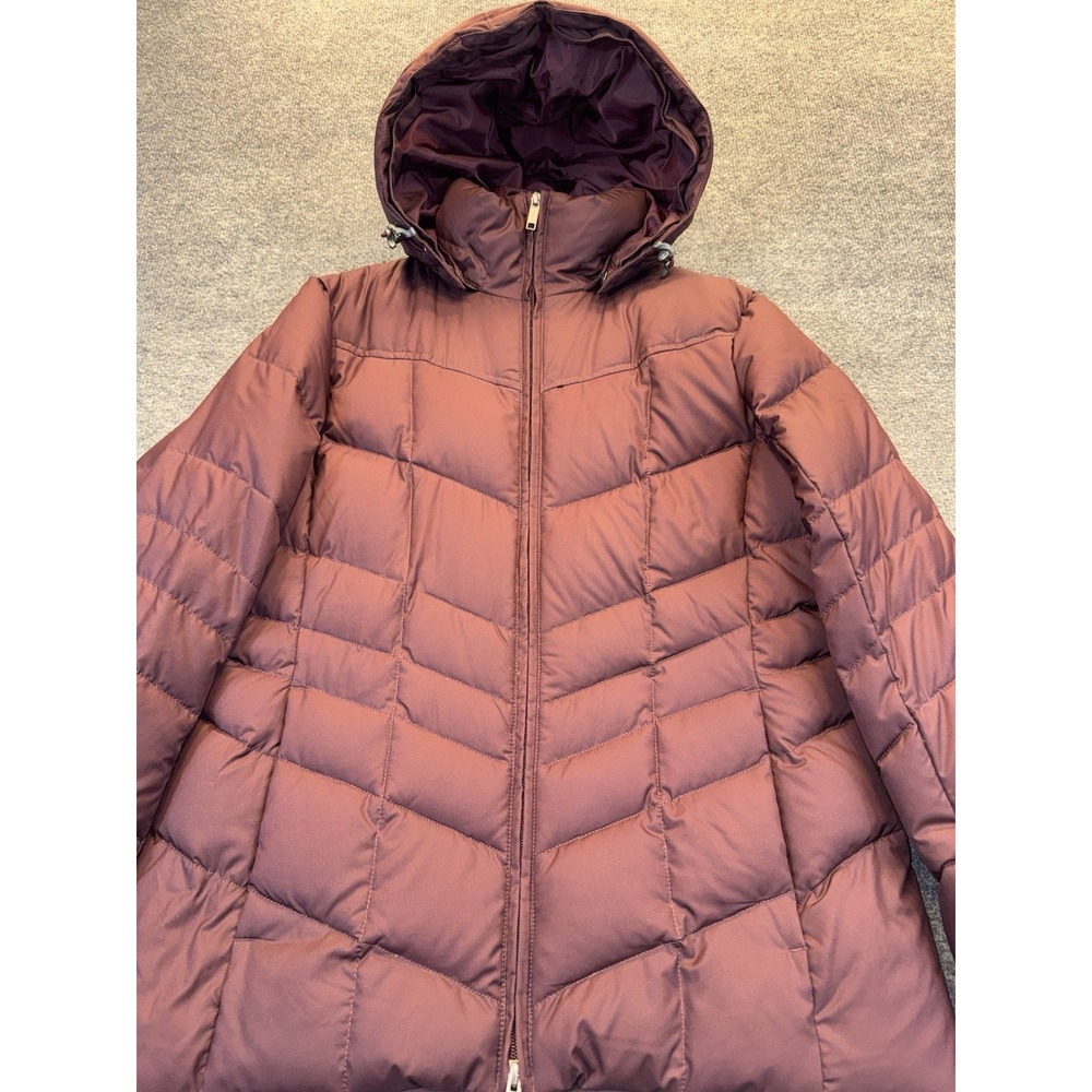 Lands' End Women's Hooded Puffer Jacket Burgundy Size Small 6-8 Winter Coat - Picture 4 of 14
